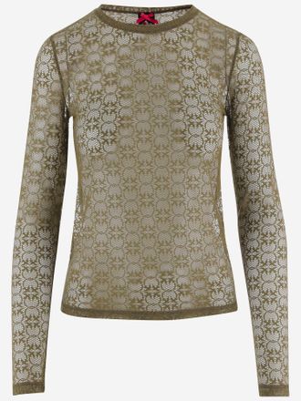 Pinko Jersey de encaje el&aacute;stico con estampado de logo de Pinko