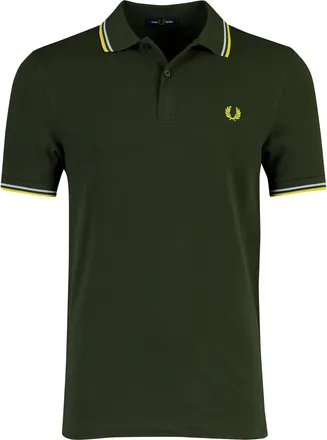 Fred Perry Poloshirt Fred Perry donkergroen normale fit korte mouw