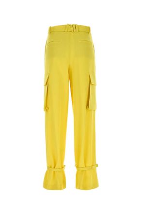 The Attico Womens Yellow Wool Cargo Pant Pantaloni Trousers