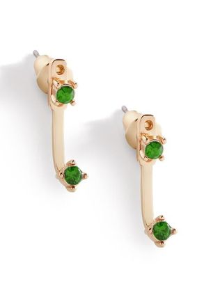 Mint & Lily Birthstone Drop Ear Jacket Earrings in May Emerald at Nordstrom