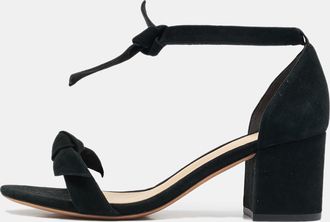 Alexandre Birman Black Suede Clarita Block Heel Sandals