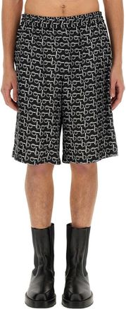 Burberry All Over Print Bermuda Shorts - Black