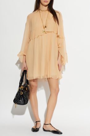 Chlo&eacute; Silk Dress, Womens, Beige