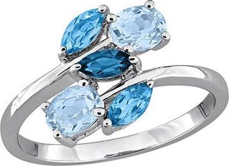 Rina Limor Silver 1.32 Ct. Tw. Blue Topaz Bypass Ring