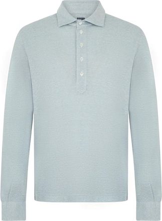Fedeli Tops, Heren, Grijs, M, Katoen, Lange Mouwen Polo