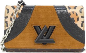 Louis Vuitton Brown Marron Coated Canvas Leather Chain/Shoulder Wallet (Pre-Owned)