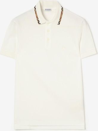Burberry Check Trim Cotton Polo Shirt