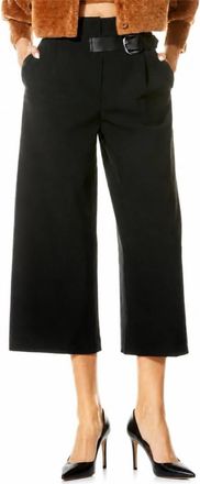 Alice & Olivia Adelina Belt Tab Crop Wide Leg Pant In A001