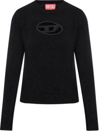 Diesel Sweater M-Areesa-Slim - Dames - Ronde hals truien - Zwart - S - Wol - Truien & Vesten