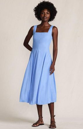 Lands End Sleeveless Cambric Bubble Hem Midi Dress in Clear Blue Sky at Nordstrom, Size X-Large