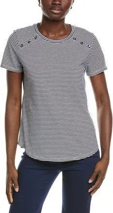 Jones New York Buttoned Shoulder T-Shirt