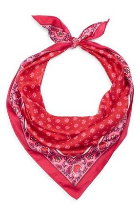 BCBGeneration Block Print Triangular Scarf in Red at Nordstrom Rack