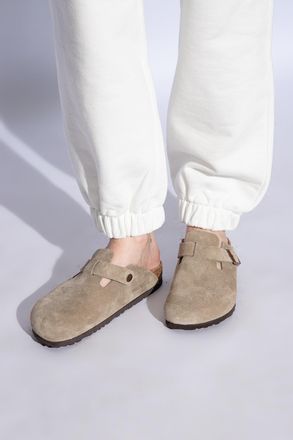 Birkenstock Boston BS Slides, Womens, Beige