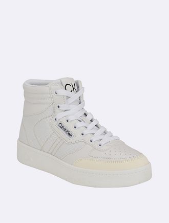 Calvin Klein Womens Womens Radlee High Top Sneaker - White - 5H