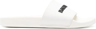 Balenciaga Sandali slides con logo goffrato - Bianco