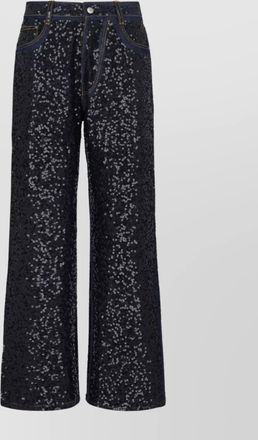 Parosh straight trousers sequin embellishment