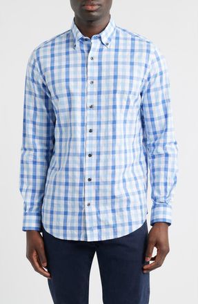 Johnnie-O Candler Plaid Button-Down Shirt in Maliblu at Nordstrom, Size Xx-Large