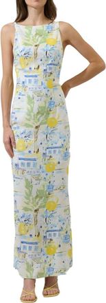 Sugarlips Bart Town Mizie Open Back Maxi Dress In Amalfi Coast