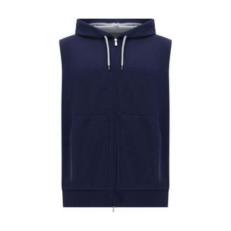 Brunello Cucinelli Blue Cotton Mens Sweatshirt