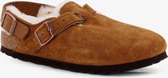 Birkenstock Womens Tokio Inside Shearling Suede Mule Brown Pelle Sandal