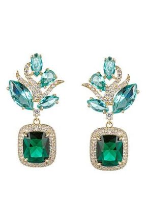 Eye Candy Los Angeles Baroque Statement Drop Earrings in Green at Nordstrom Rack