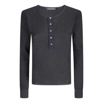 Our Legacy Camiseta de manga larga Gentle Henley - Tops - Mujer - Gris - M