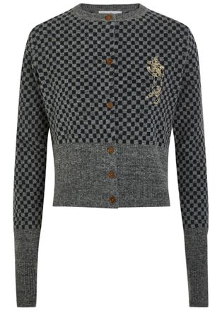 Vivienne Westwood Checkmate Checked Knit Cardigan - Grey - S (UK8-10 / S)