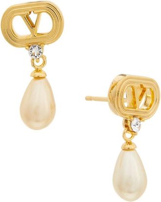 Valentino Ovalette Vlogo Earrings