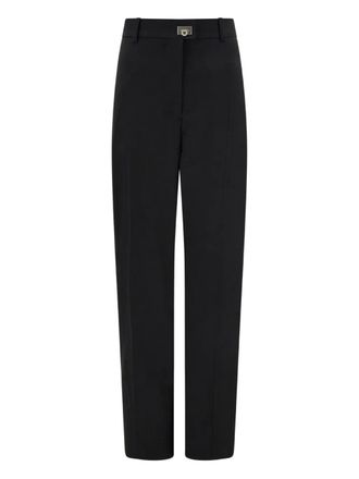 Ferragamo buckle-fastening tailored trousers - women - Virgin Wool/Cashmere - 36 - Black