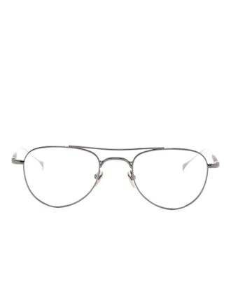 Masunaga Occhiali con montatura stile pilota GMS-129T - Argento