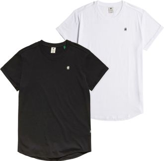 G-Star T-Shirt G-STAR Lash 2er Pack, Herren, Gr. XXL, schwarz-weiss (wei&szlig;, schwarz), Jersey, Obermaterial: 100% Baumwolle, unifarben, relaxed fit, Rundhals, 