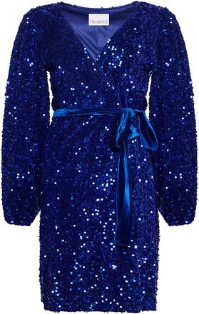 Noella Teagan wikkeljurk in marineblauw/blauw