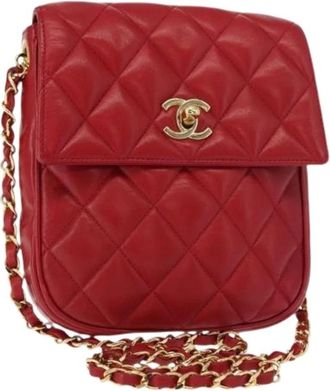 Chanel Pre-owned Cross Body Bags, female, Red, Size: ONE SIZE Pre-owned Leather Cross Body Bag
