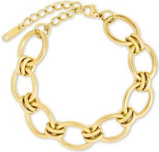 Sterling Forever Celia Oval Chain Link Bracelet in Gold at Nordstrom Rack