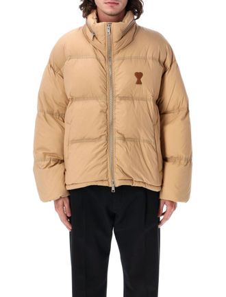 Ami Beige Mock Collar Jacket