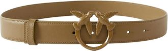 Pinko Love Berry H3 Riem - Dames - Riemen - Groen - S - Leer - Accessoires