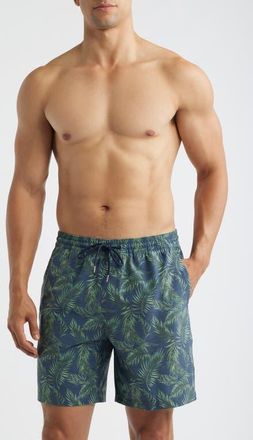 Nordstrom 7-Inch Volley Swim Shorts in Blue Insignia Floating Fronds at Nordstrom, Size Xx-Large