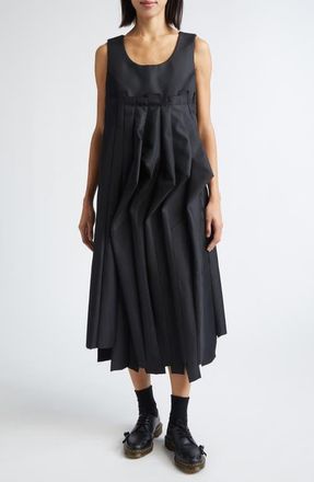 Comme Des Garçons Pleated Gabardine Midi Dress in Black at Nordstrom, Size X-Small