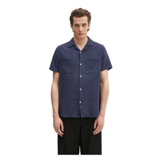 Barbour Overhemden, Heren, Blauw, L, Katoen, Benson Textured Relaxed Fit S/S Shirt