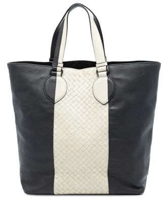 Bottega Veneta 2012-2025 Bicolor Nappa Intrecciato Convertible Tote satchel - Black