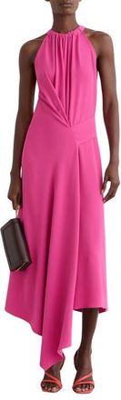 Reiss Maeve Sleeveless Asymmetric Midi Dress in Raspberry Pink at Nordstrom, Size 12 Us