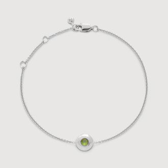 Monica Vinader Sterling Silver August Birthstone Chain Bracelet Peridot