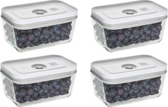 Zwilling Fresh & Save 4-pc Small Glass Vacuum Sealer Food Storage Containers with Airtight Lids