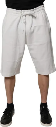 Dolce & Gabbana White Cotton Sweatshorts Men Bermuda Shorts