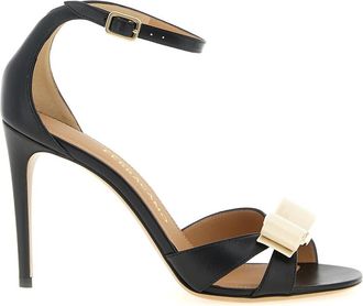 Ferragamo Black Open Toe Heels