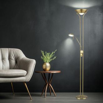 Globo Lighting Proiettore da soffitto lampada da lettura dimmerabile lampada flessibile da soggiorno Lampada da terra a led lampada da terra, 1x 16W 1x 1440lm, 1x