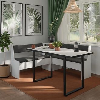 Vicco Conjunto Con Banco Esquinero Roman, Blanco, 150.1 X 150.1 Cm, Vicco