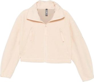 adidas by Stella McCartney Teddy textuur hoogsluitend jack met rits - Dames - Fleece jassen - Beige - XS - Fitness