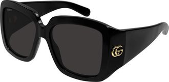Gucci Zonnebril - Dames - Zonnebrillen - Zwart - 55 MM - Accessoires