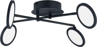 Lindby L&aacute;mpara De Techo Led manel En Negro Metal - Lindby